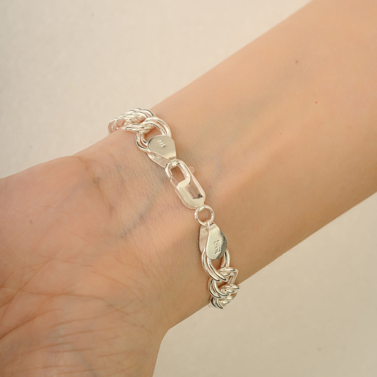 Sterling Silver Double Oval Link Chain Bracelet