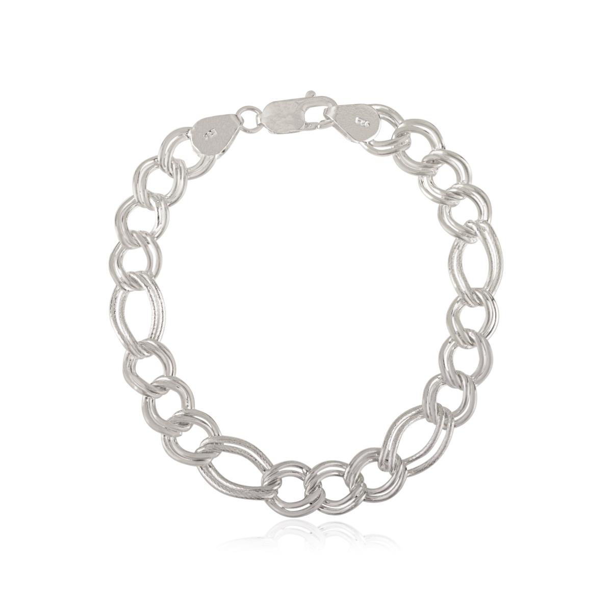 Sterling Silver Double Oval Link Chain Bracelet