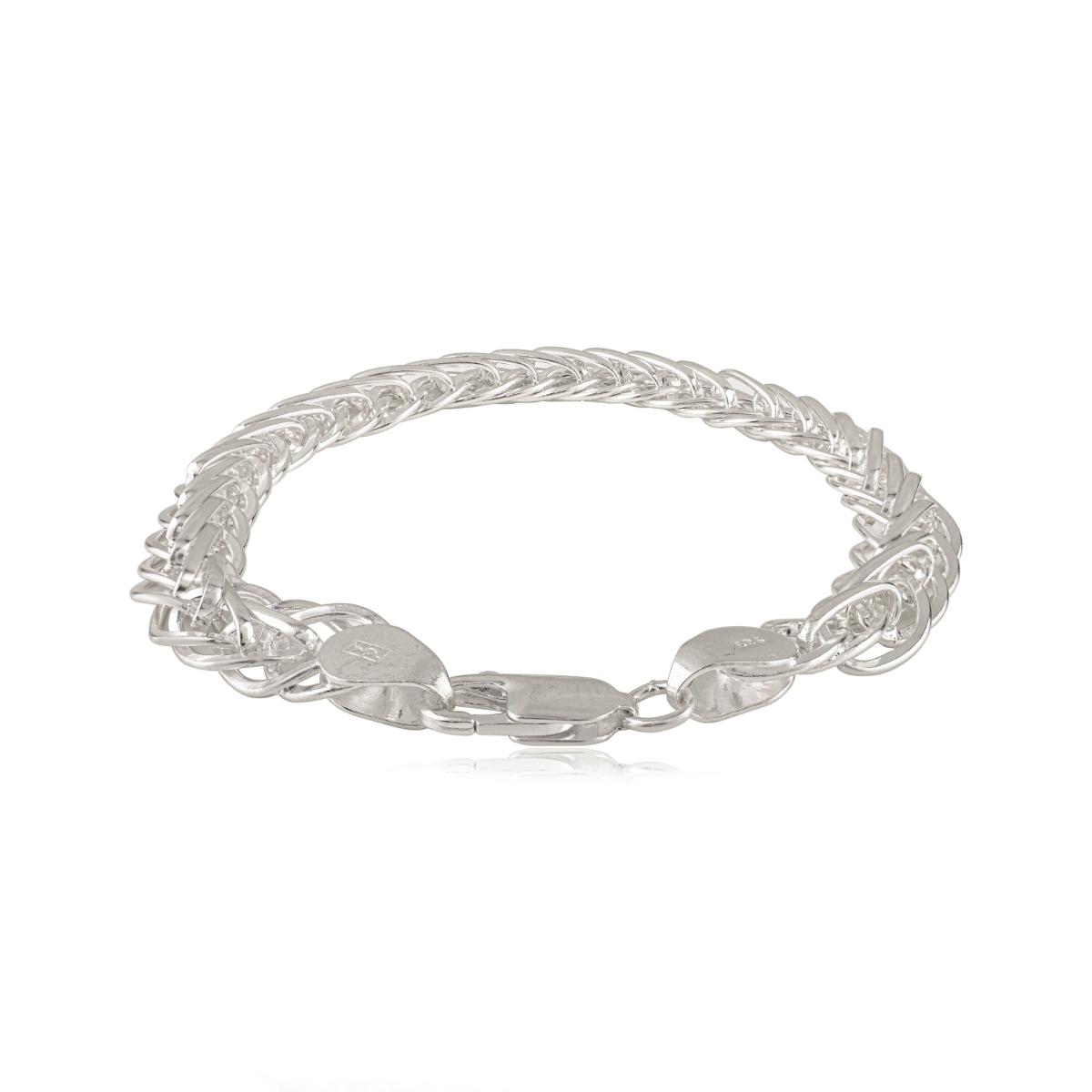 Sterling Silver Wide Woven Mesh High Polish Braided Chain Bracelet