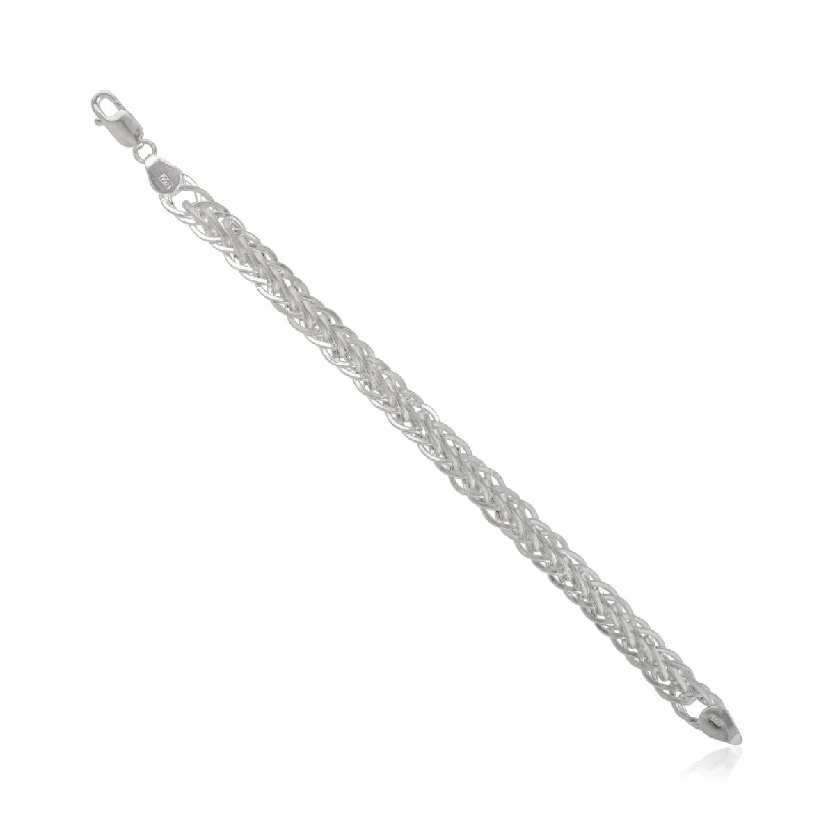 Sterling Silver Wide Woven Mesh High Polish Braided Chain Bracelet