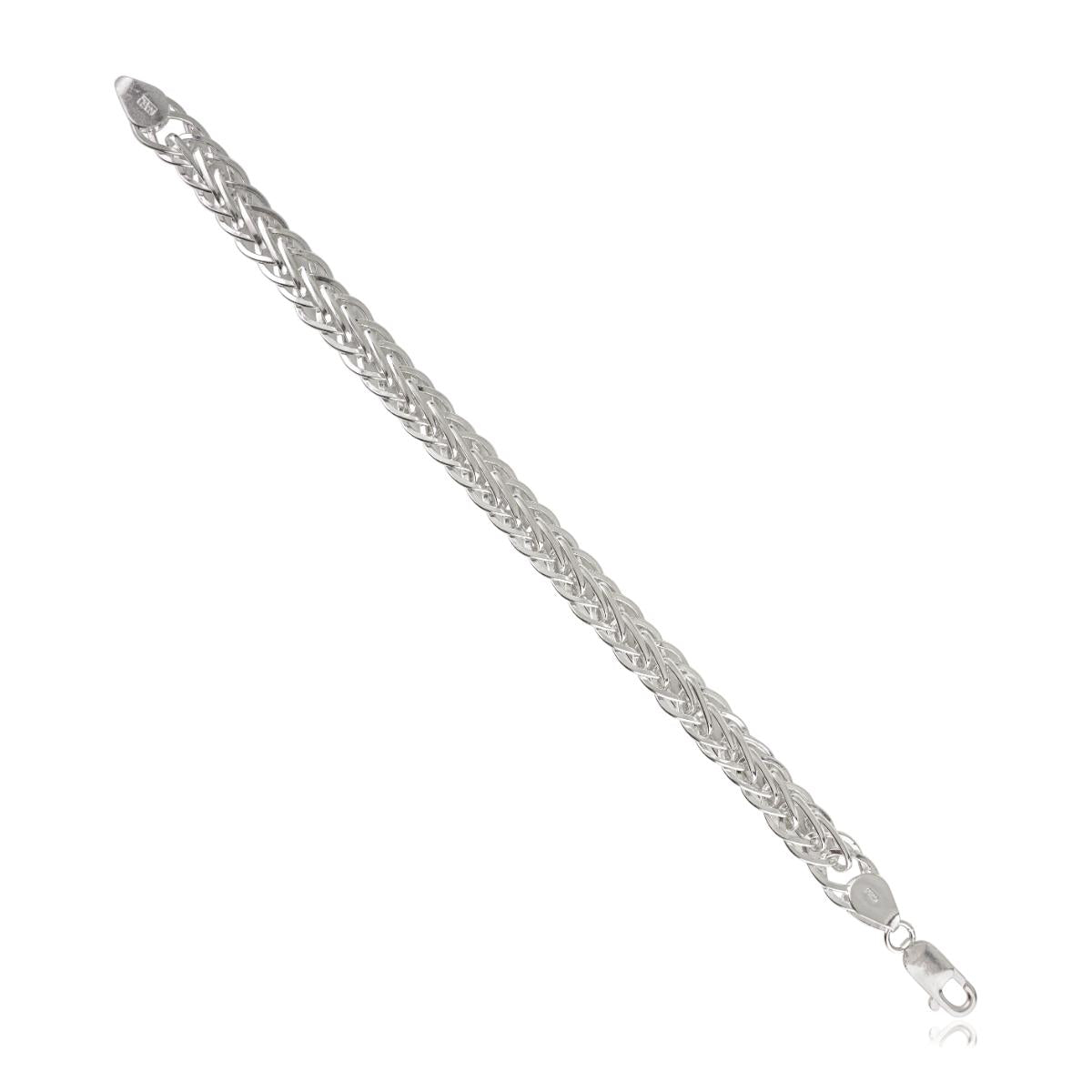 Sterling Silver Wide Woven Mesh High Polish Braided Chain Bracelet