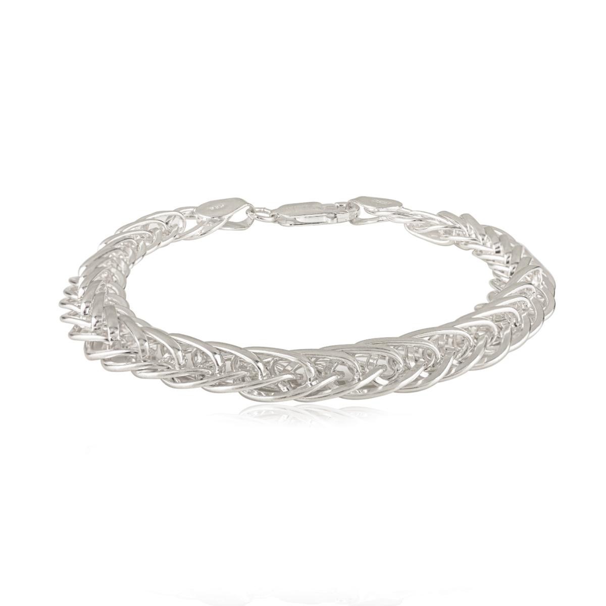Sterling Silver Wide Woven Mesh High Polish Braided Chain Bracelet