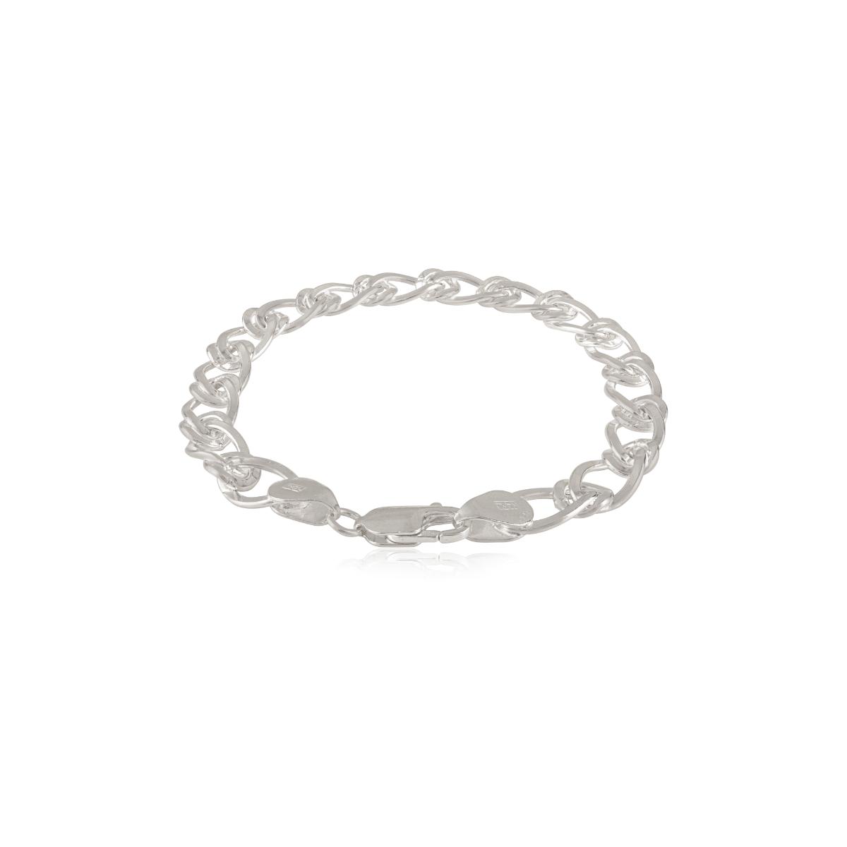 Solid 925 Silver Flat Double Everyday Link Chain Bracelet