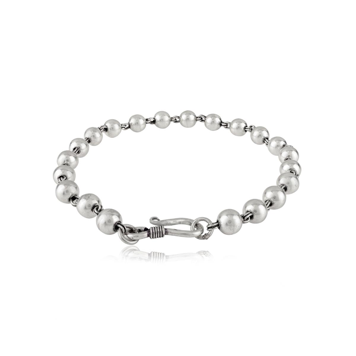 Trendy 925 Silver Beaded Ball Chain Bracelet for Women