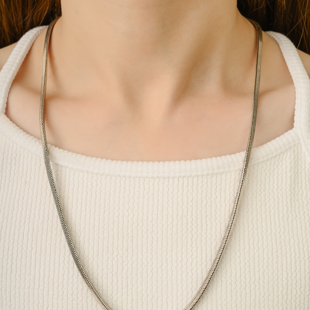 Sterling Silver Square Snake Unisex Chain Necklace