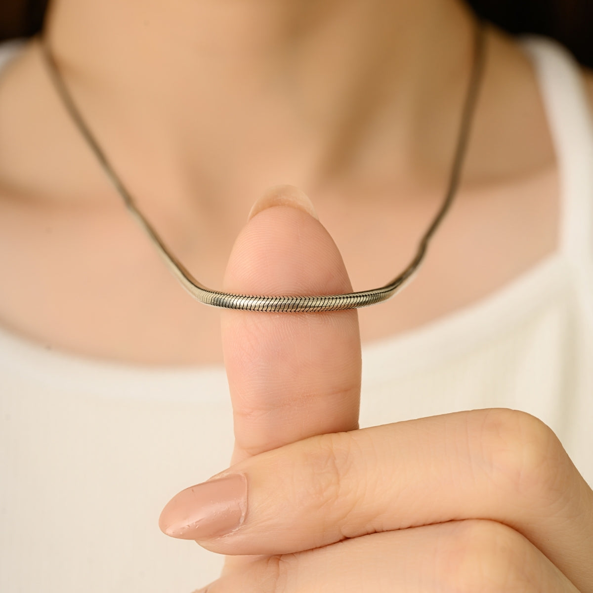 Sleek Sterling Silver Square Unisex Snake Chain