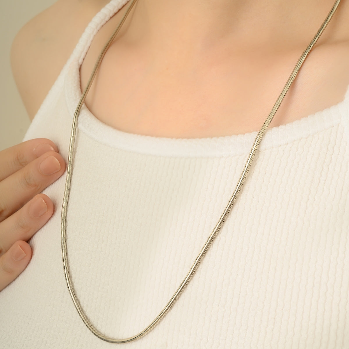 Sleek Sterling Silver Square Unisex Snake Chain