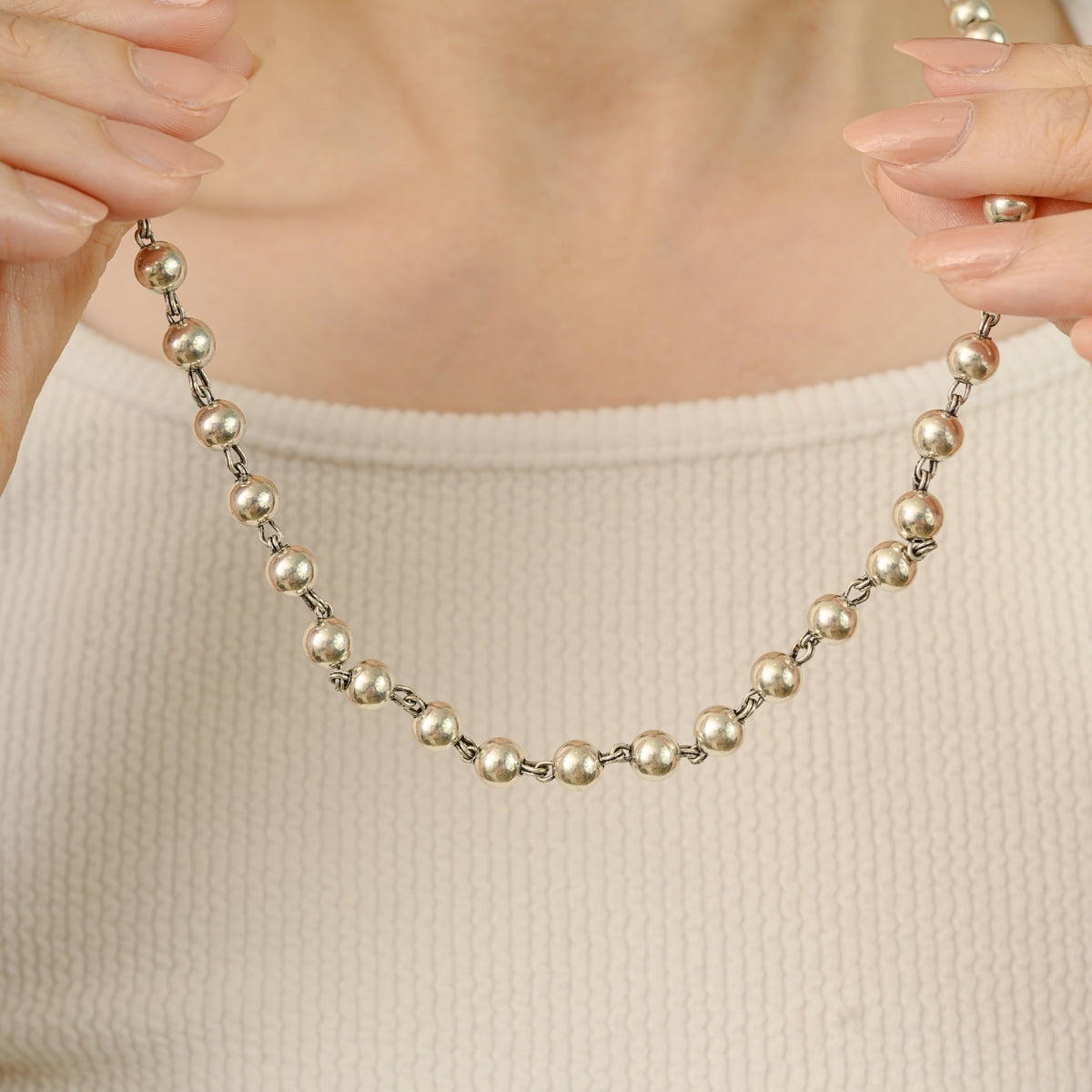 Sterling Silver Artisan Interlocking Unisex Link Chain Necklace