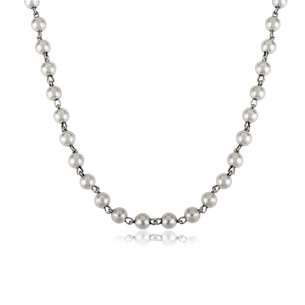 Sterling Silver Artisan Interlocking Unisex Link Chain Necklace