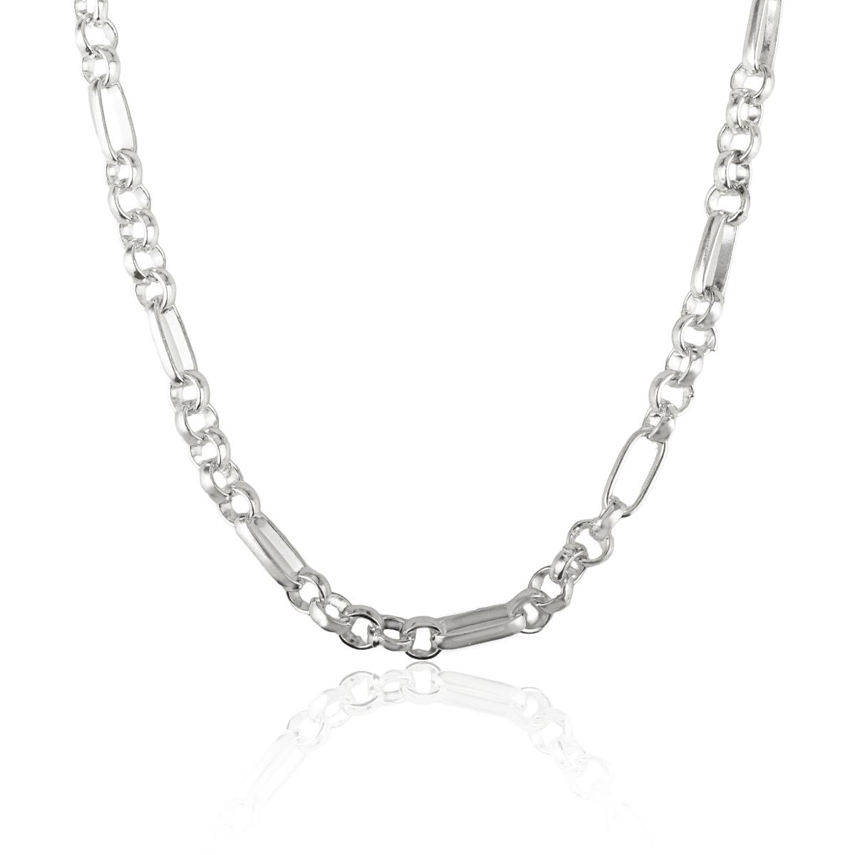 Solid Silver Unisex Figaro Chain Necklace