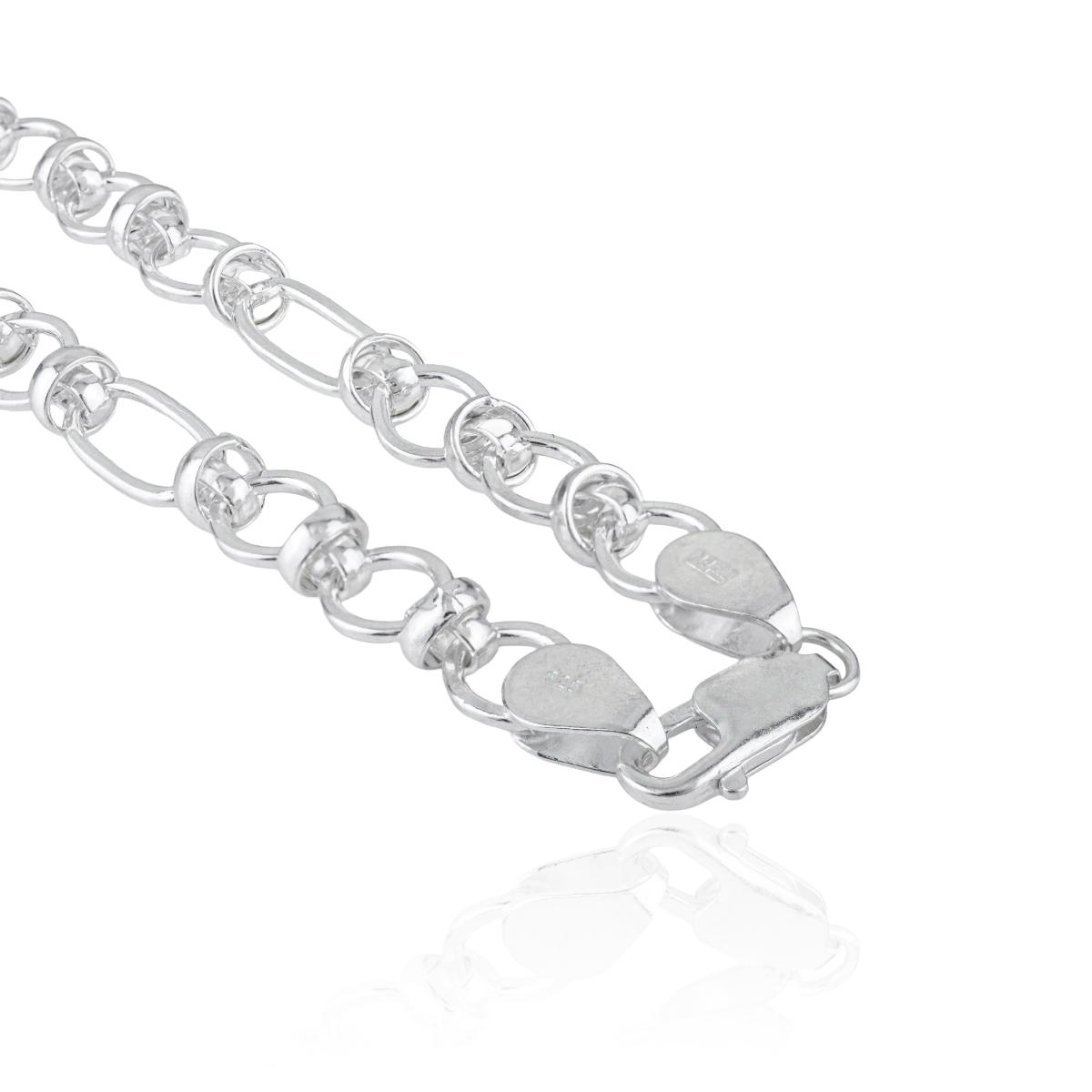 Sterling Silver Fancy Knotted Unisex Link Chain Necklace