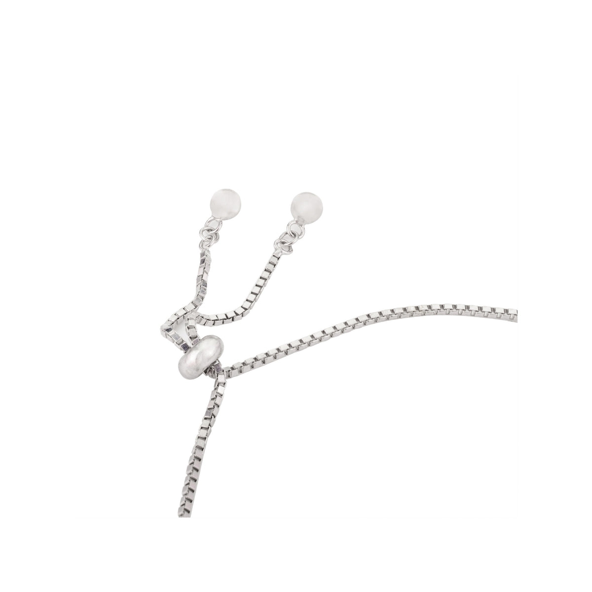 Sparkling Cz Crystals Beaded Adjustable Silver Bracelet