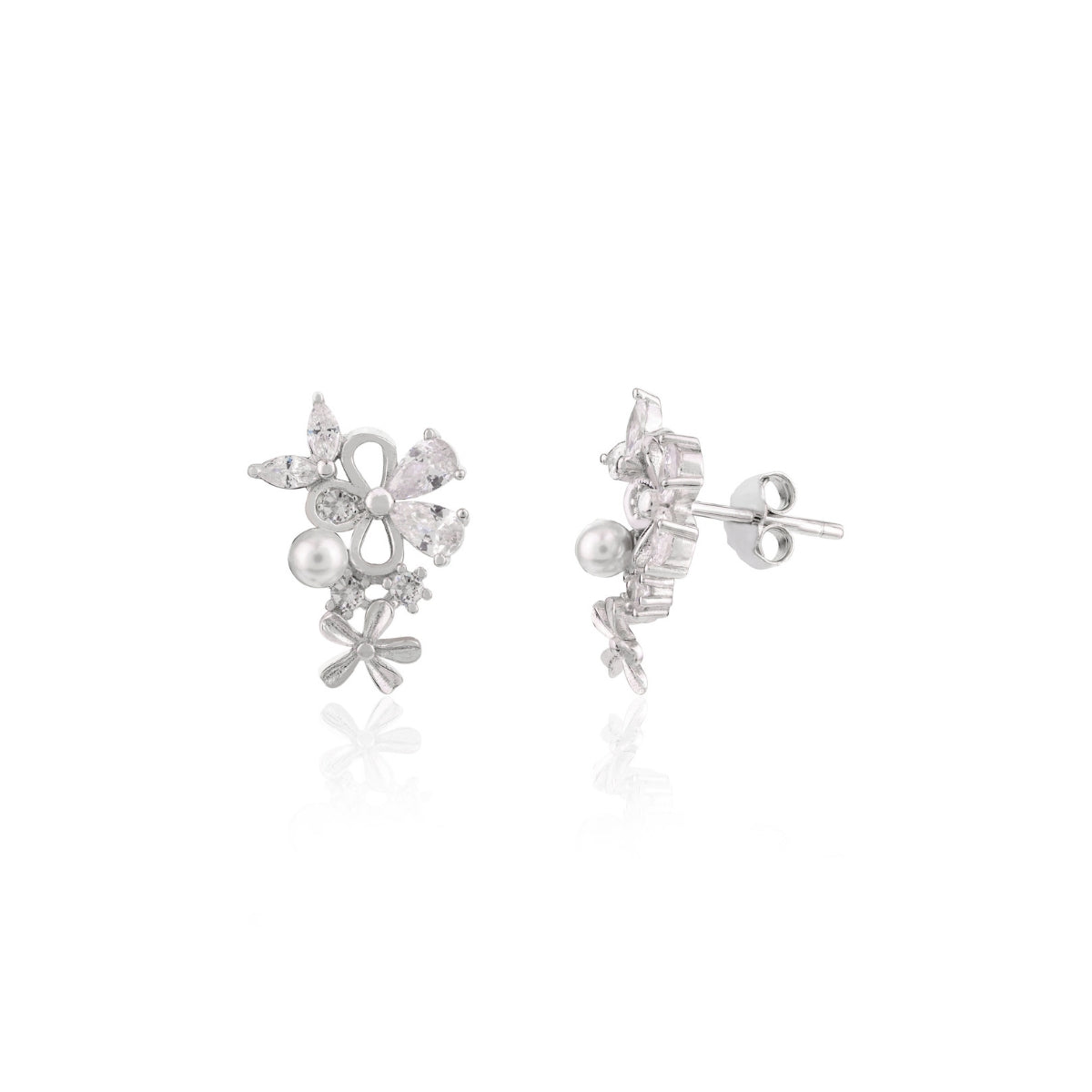 Stylish Floral Pearl Earrings