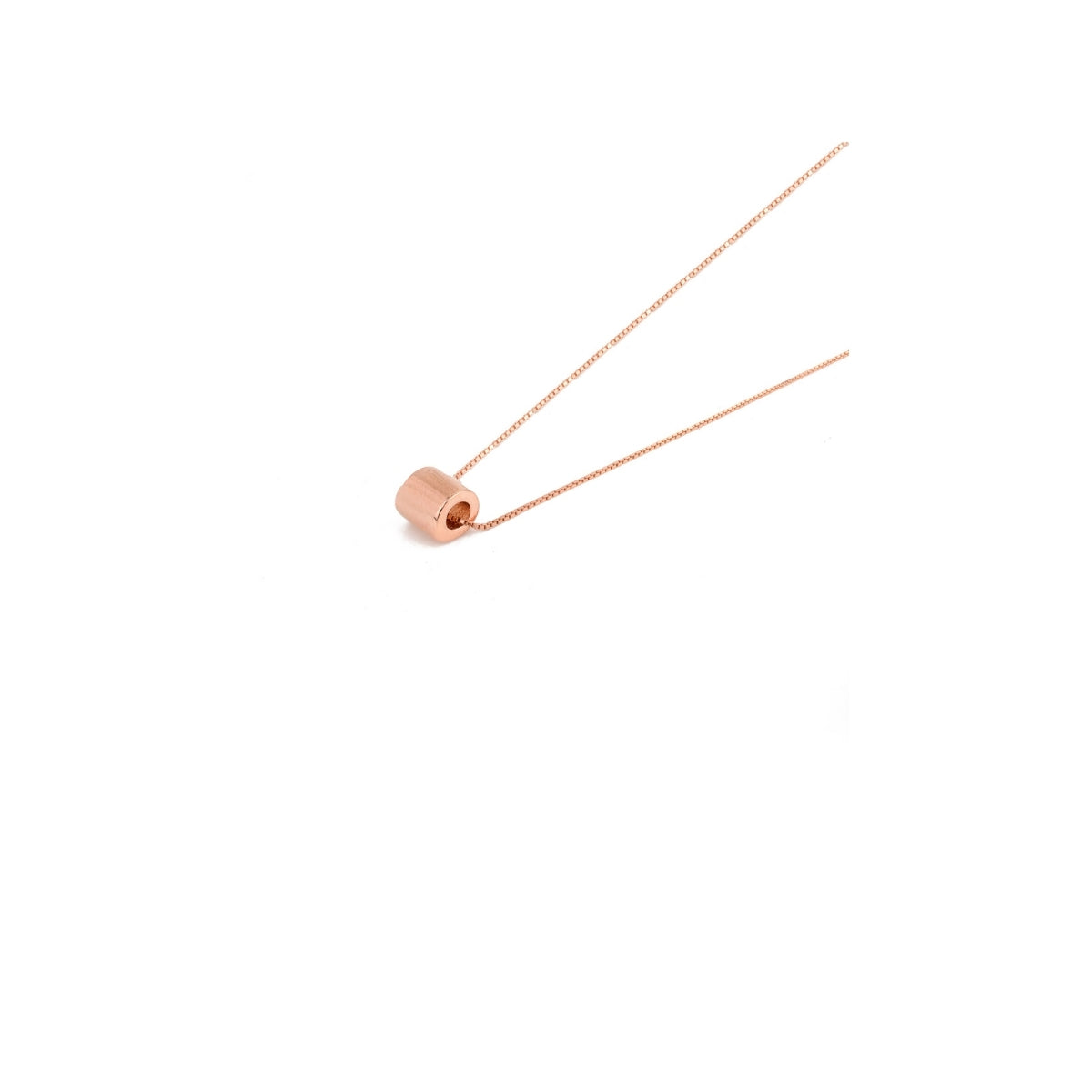 Stylish Roll Spinner Pendant Necklace in Rose Gold Accents