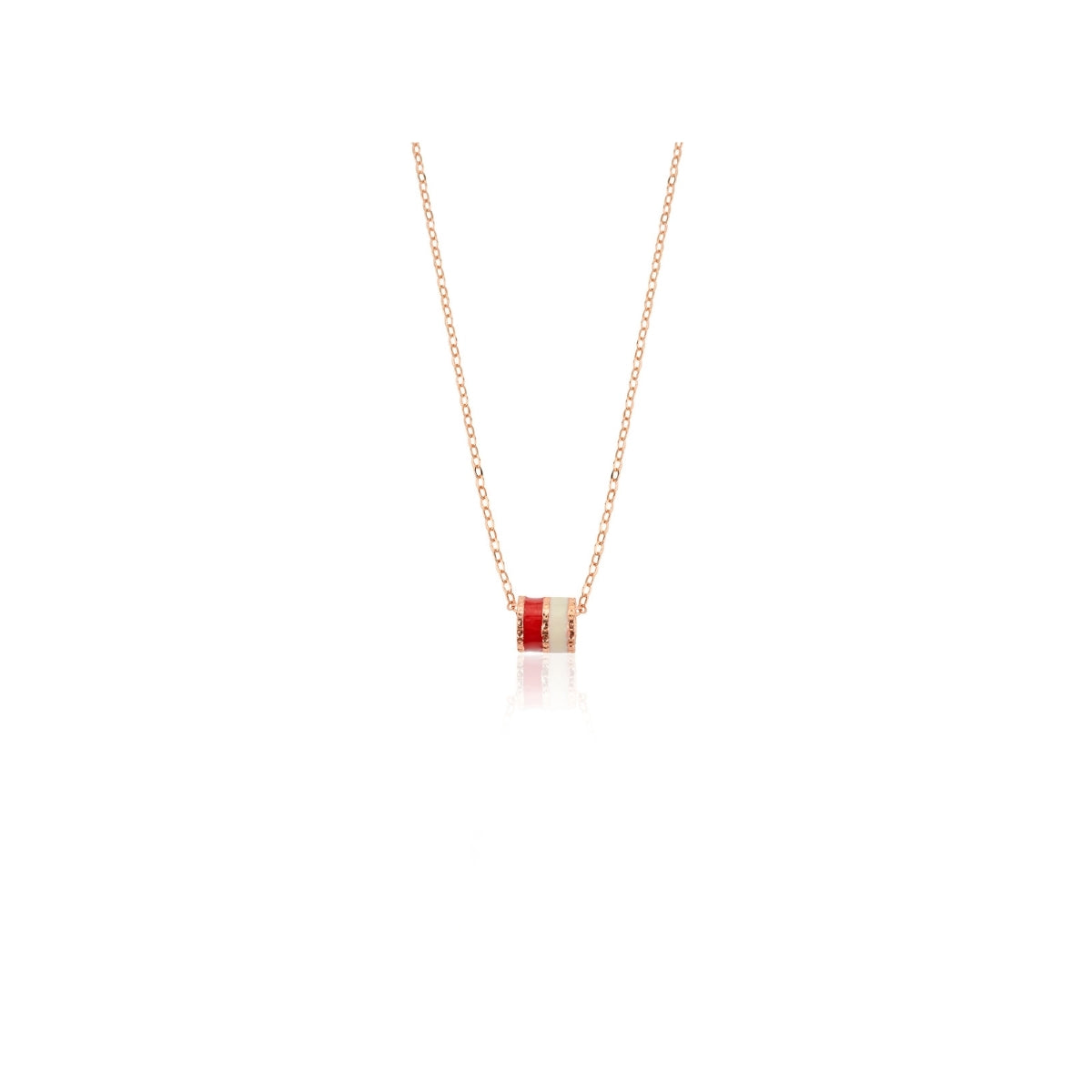 Stylish Rose Gold Dainty Roll Charm Necklace in 925 Silver