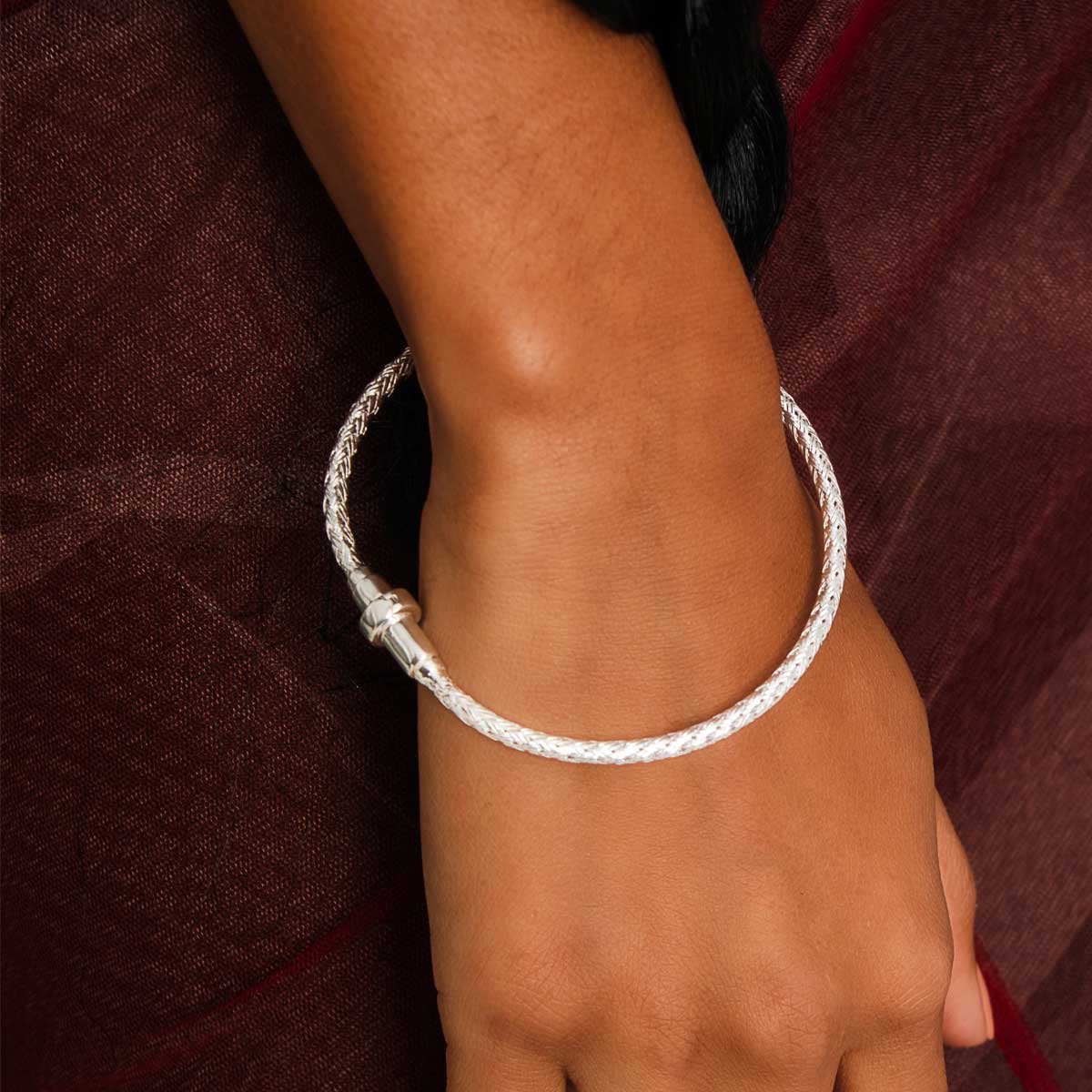 Silver Braided Bangle